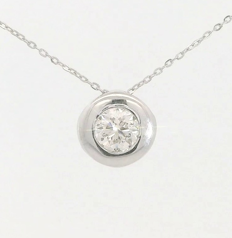 COLGANTE CHATON FUNDICION ORO BLANCO 6MM.BRILLANTE H-SI 1 . 0.17CT