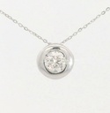 COLGANTE CHATON FUNDICION ORO BLANCO 6MM.BRILLANTE H-SI 1 . 0.17CT