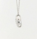 COLGANTE CHATON FUNDICION ORO BLANCO 6MM.BRILLANTE H-SI 1 . 0.17CT