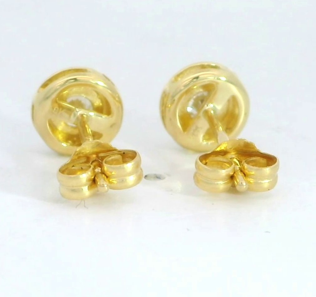 PENDIENTES CHATON FUNDICION  6MM. BRILLANTES H-SI1  0.32 CT TW