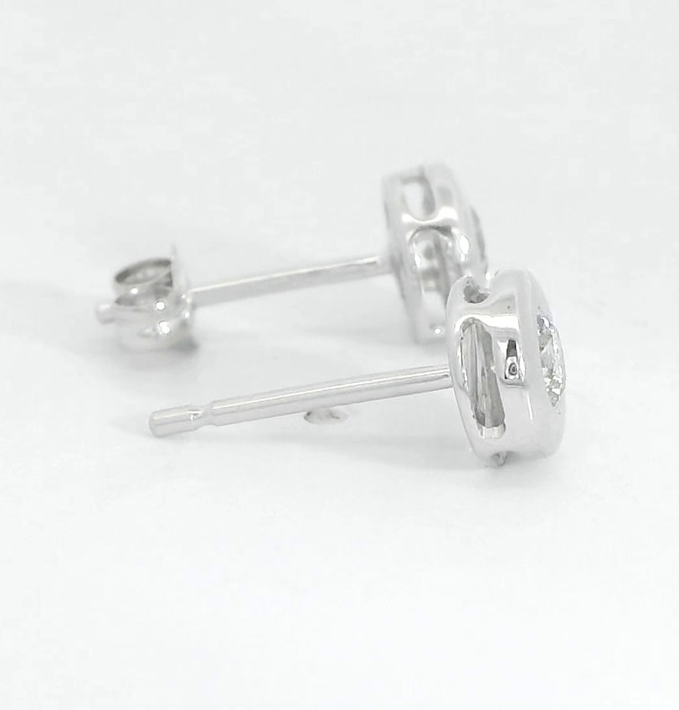 PENDIENTES CHATON FUNDICION  6MM. BRILLANTES H-SI1  0.50 CT TW