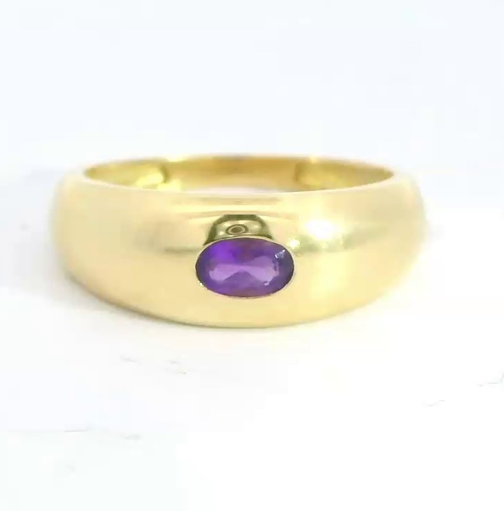 SORTIJA CON AMATISTA DE 5x3MM