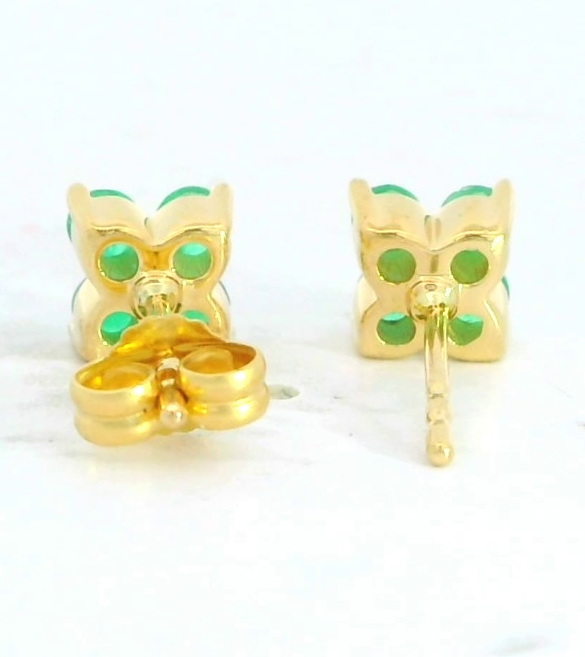 PENDIENTES BRILLANTES Di 2 RD 0.02 8 ESMERALDA 0.72 CT TW