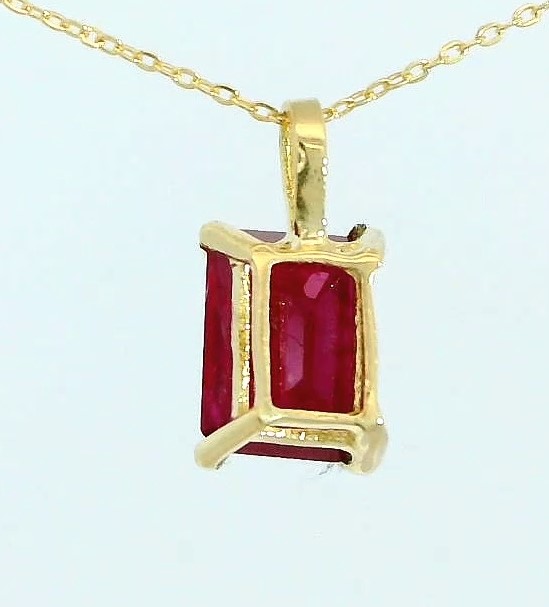 COLGANTE RUBI NATURAL 7x5MM.