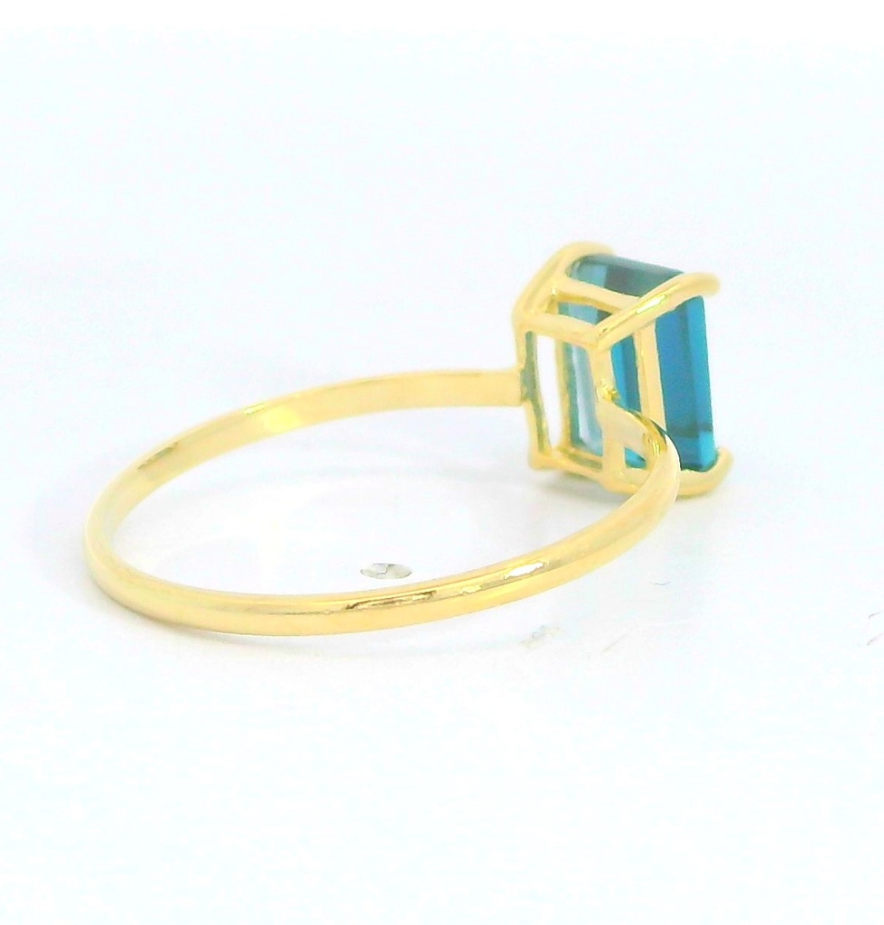 SORTIJA TOPACIO LONDON BLUE SEMIPRECIOSO 7x5MM