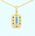 COLGANTE OCTOGONO NANO ZAFIRO DE 6x4MM.9 KILATES