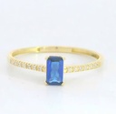 SORTIJA RECTANGULAR 5x3MM NANO ZAFIRO Y CIRCONITAS.9 KILATES