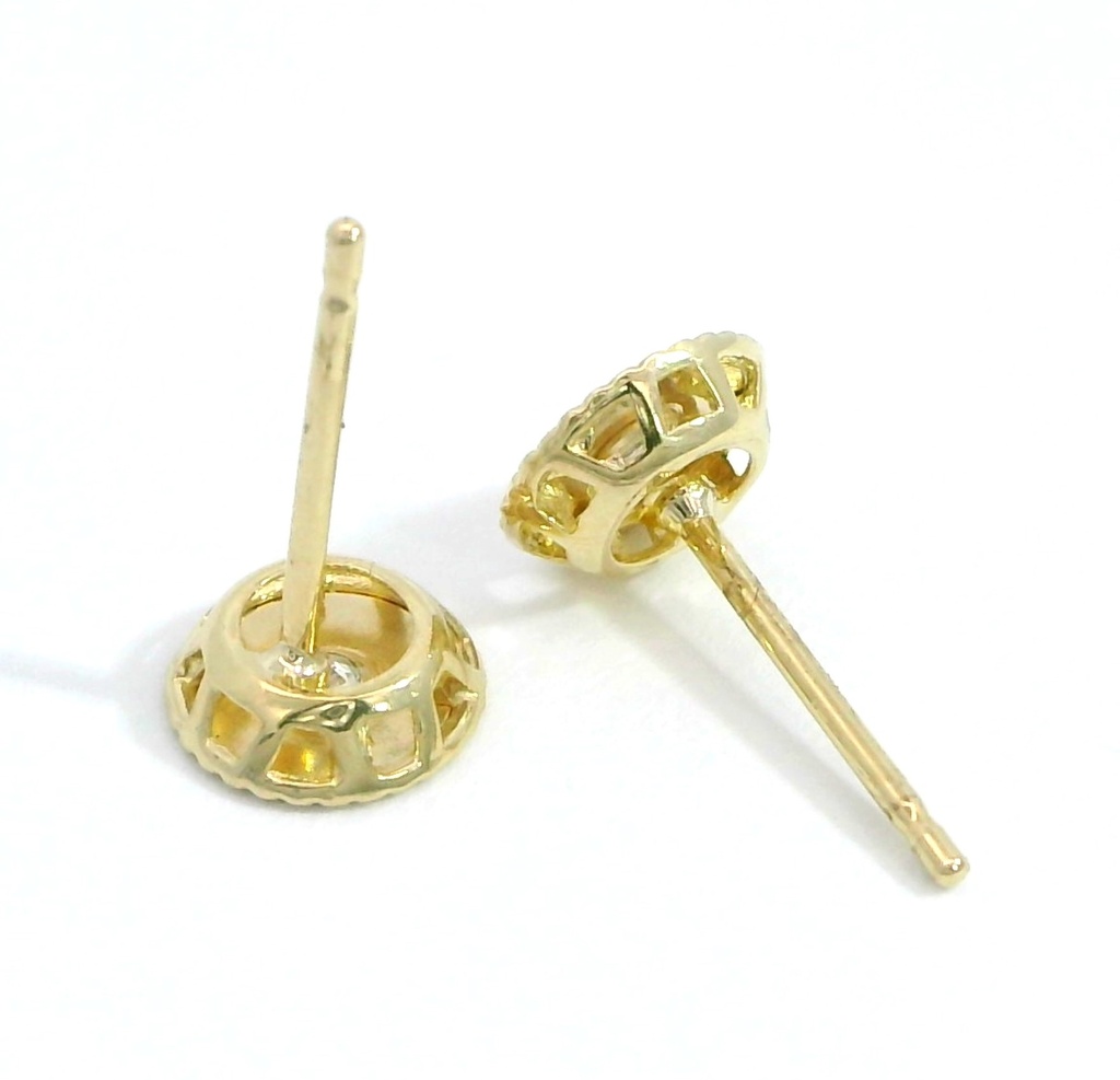 PENDIENTES REDONDOS CON CIRCONITAS .5MM.9 KILATES