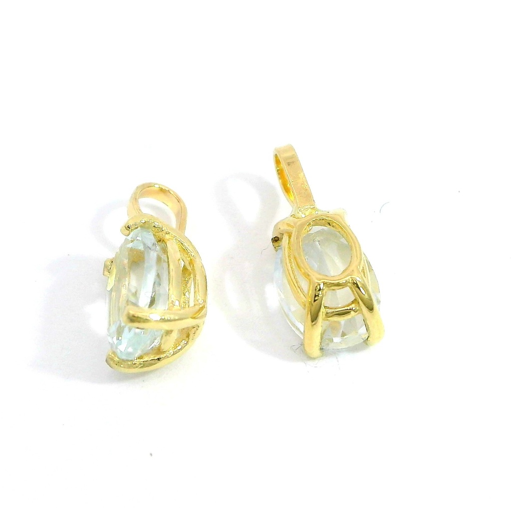 COLGANTE TOPACIO BLANCO OVAL 7x5MM.