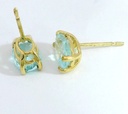 PENDIENTES TOPACIO AZUL OVAL 7x5MM.PRESION