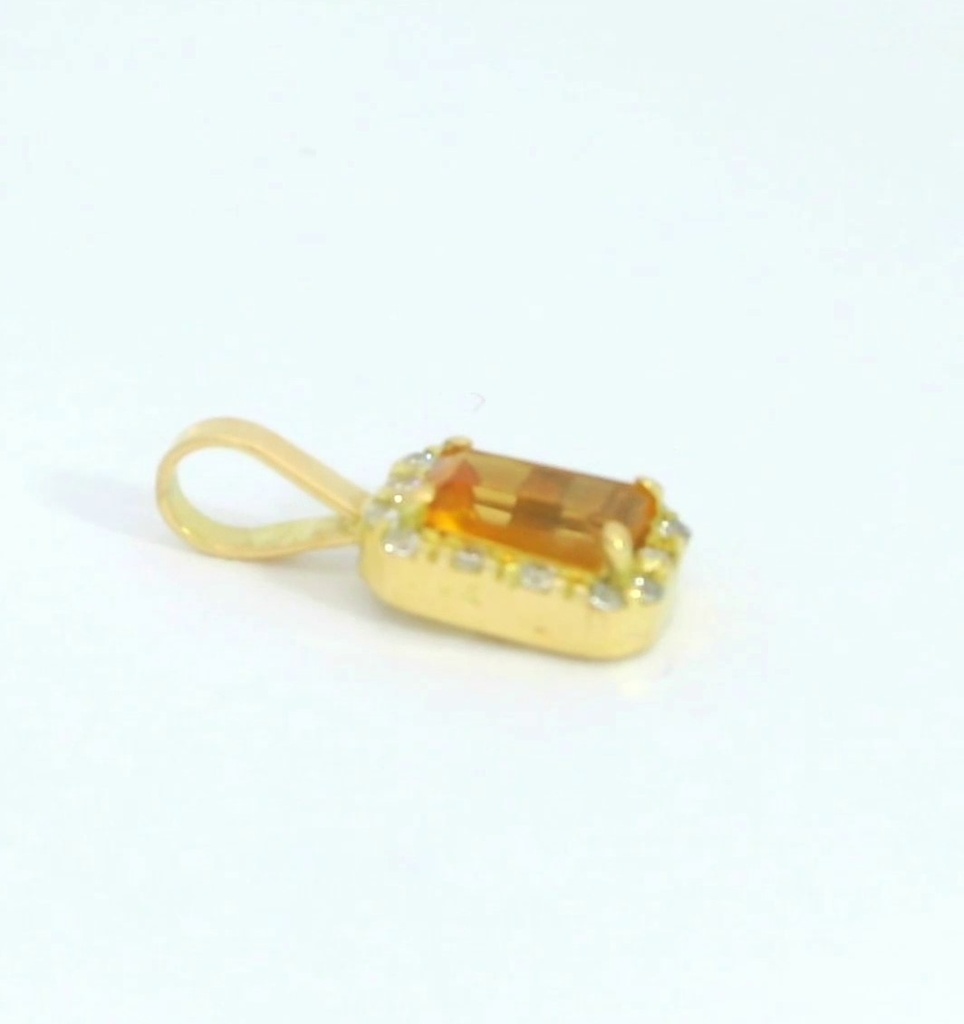 COLGANTE OCTOGONO CITRINO SEMIPRECIOSA DE 5x3MM