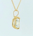 COLGANTE TOPACIO BLANCO OVAL 7x5MM. 9 KILATES