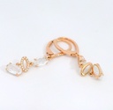 PENDIENTES ORO ROSA  BRILLANTES Di 50 RD 0.12 CT.TW TOPACIO 4MM.