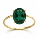 SORTIJA CUARZO OVAL DE 10x8MM COLOR ESMERALDA.