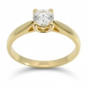 YELLOW GOLD SOLITAIRE RING WITH 3MM DIAMOND VS-H 0.11 CT.