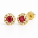 3MM RUBI AND CZ EARRINGS.5MM.