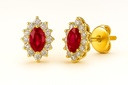 3x2MM RUBI AND CZ EARRINGS.8x3MM.