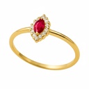 3x2MM RUBI AND CZ RING.