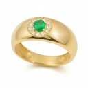 3MM ROUND EMERALD RING.