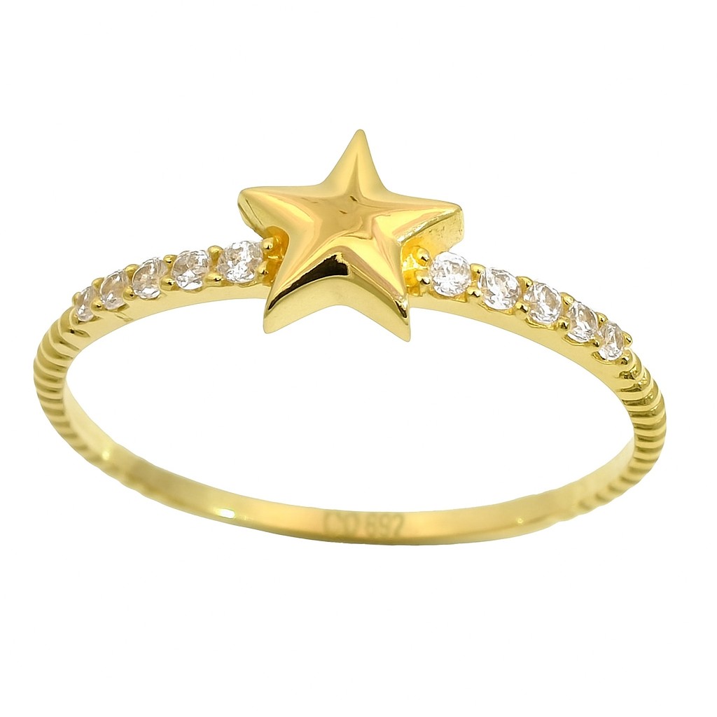 SORTIJA ESTRELLA CON CIRCONITAS.