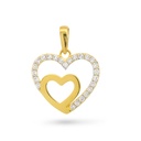 18x13MM TWO TONE DOUBLE HEART PENDANT.