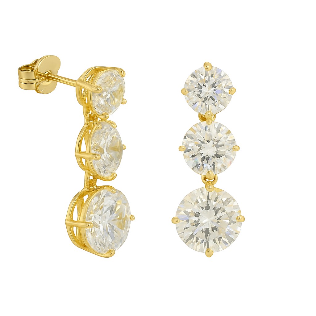 PENDIENTES TRES CIRCONITAS DE 4'5MM Y 6MM.18MM.