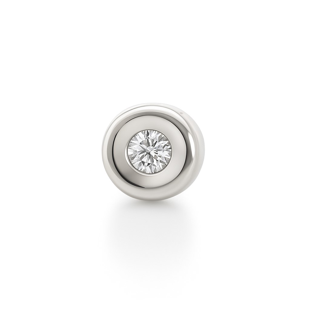 COLGANTE CHATON ORO BLANCO ESTAMPACION 5MM.BRILLANTE H-SI 1.0.07CT