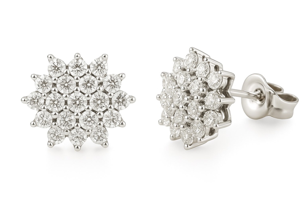 PENDIENTES CUAJO  DE 38 BRILANTES 0.125 CT TW H-SI