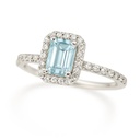 SORTIJA AGUAMARINA 6x4MM(0.512 CT) Y  BRILLANTES DI RD VSI H 0.283 .0.28 CT TW