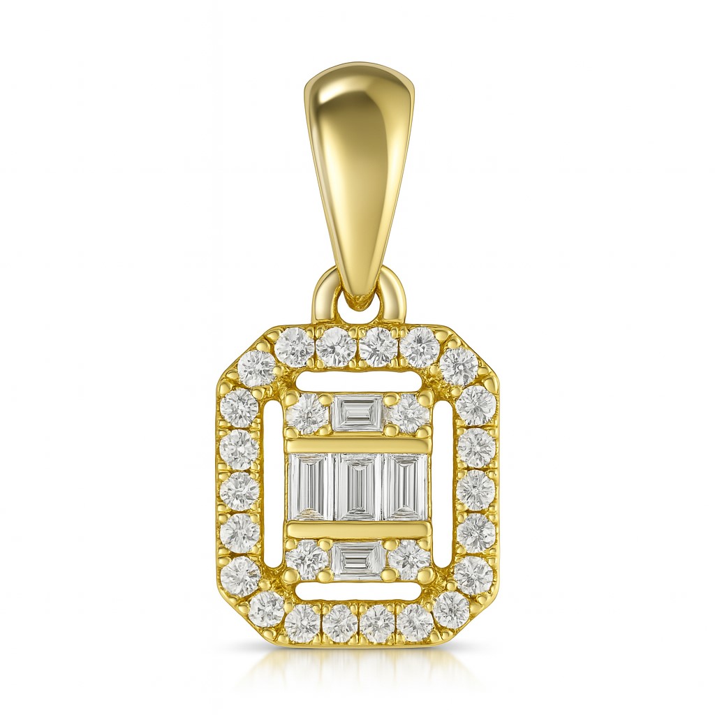 COLGANTE BRILLANTES DI 3 BG SI H 0.073 DI 2 BG SI H 0.17 CT.0.16 CT  TW