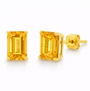 7x5MM CITRINE STUD EARRINGS.