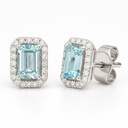 6x4MM (0.54 CT TW) AQUAMARINE RING WITH DIAMONDS SI-H 0.14 CT TW