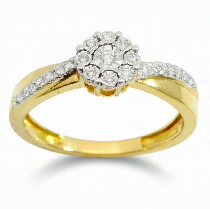DIAMOND RING.QUALITY SI. COLOUR H.0.11 CT TW