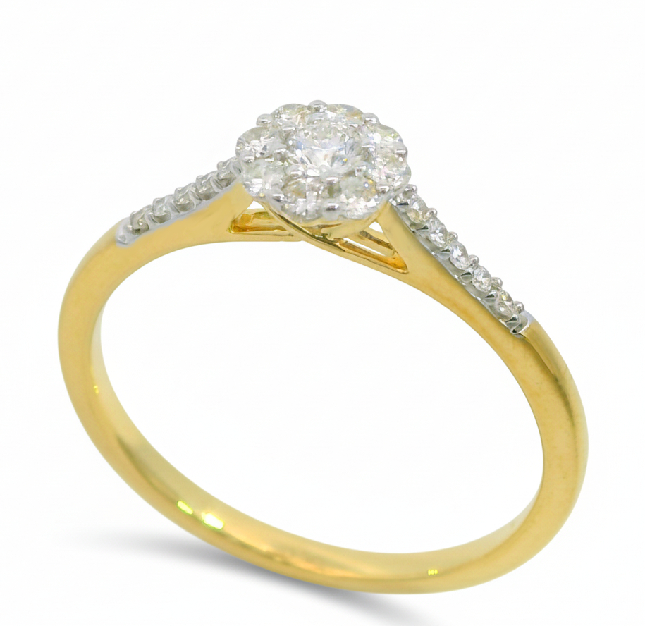 SORTIJA  BRILLANTES DI 10RD 0.06 CT 8 RD SI H 0.08 CT TW