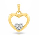 COLGANTE DOS CORAZONES CON CIRCONITAS.14x13MM. 9KILATES