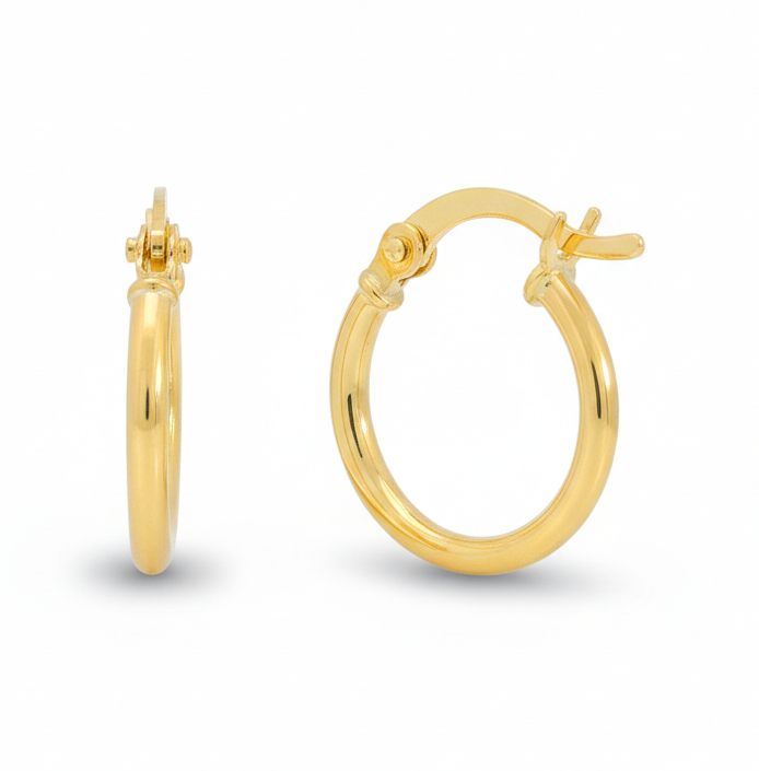 14x1'5MM HOOP EARRINGS.LEVERBACK.9 KARAT