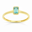 SORTIJA OCTOGONO COLOR AGUAMARINA DE 6x4MM.9 KILATES