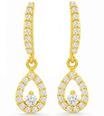 PENDIENTES LARGOS ,PERA  CON CIRCONITAS.PRESION.18MM.9KILATES