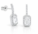 PENDIENTES LARGOS ,BAGUETTE  CON CIRCONITAS.PRESION.16MM OB