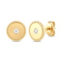 5MM ROUND STUD EARRINGS WITH CZ.9 KARAT