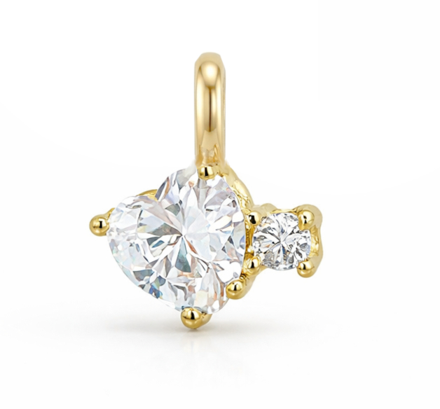 6X4MM HEART CZ PENDANT.9 KARAT
