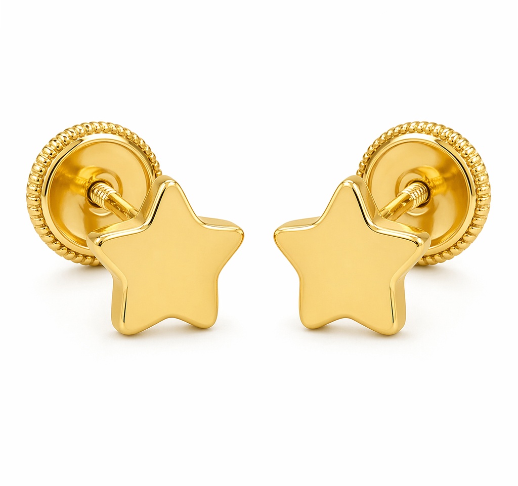 PENDIENTES ESTRELLA 4MM.TORNILLO