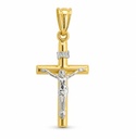 CRUZ LISA CON CRISTO BICOLOR .9 KILATES
