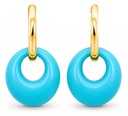 PENDIENTES AROS COLOR TURQUESA.24MM