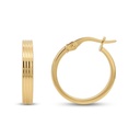 AROS RAYADOS 14x3MM.CIERRE CATALAN.9 KILATES