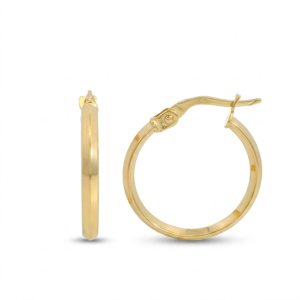 AROS LISO 14x2MM.CIERRE CATALAN.9 KILATES