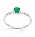 SORTIJA ESMERALDA REDONDA 4MM 8 BRILLANTES 1MM H-SI 0.06 CT (copia)