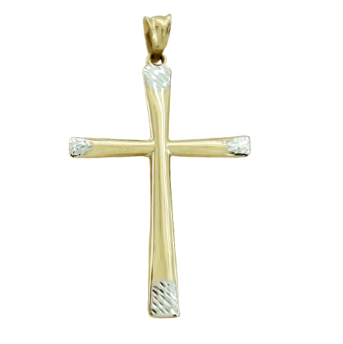 37x24MM TWO TONE CROSS PENDANT