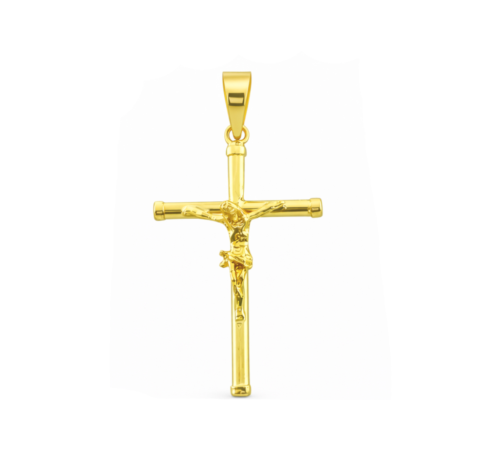 CRUZ TUBO CON CRISTO 21x13x1.5MM CON TAPON