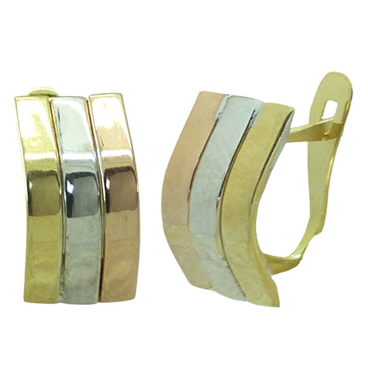 PENDIENTES BANDAS TRICOLOR CATALAN 11x6MM.